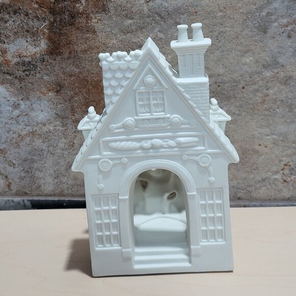 PartyLite Bakery Carolers Tea Light Candle Holder White Bisque Chef Baker Cake - Picture 4 of 10